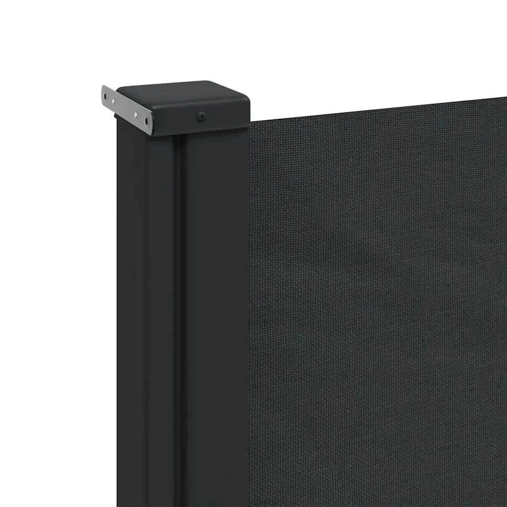 Retractable Side Awning Privacy Screen 140x600 cm Black Outdoor Patio Balcony