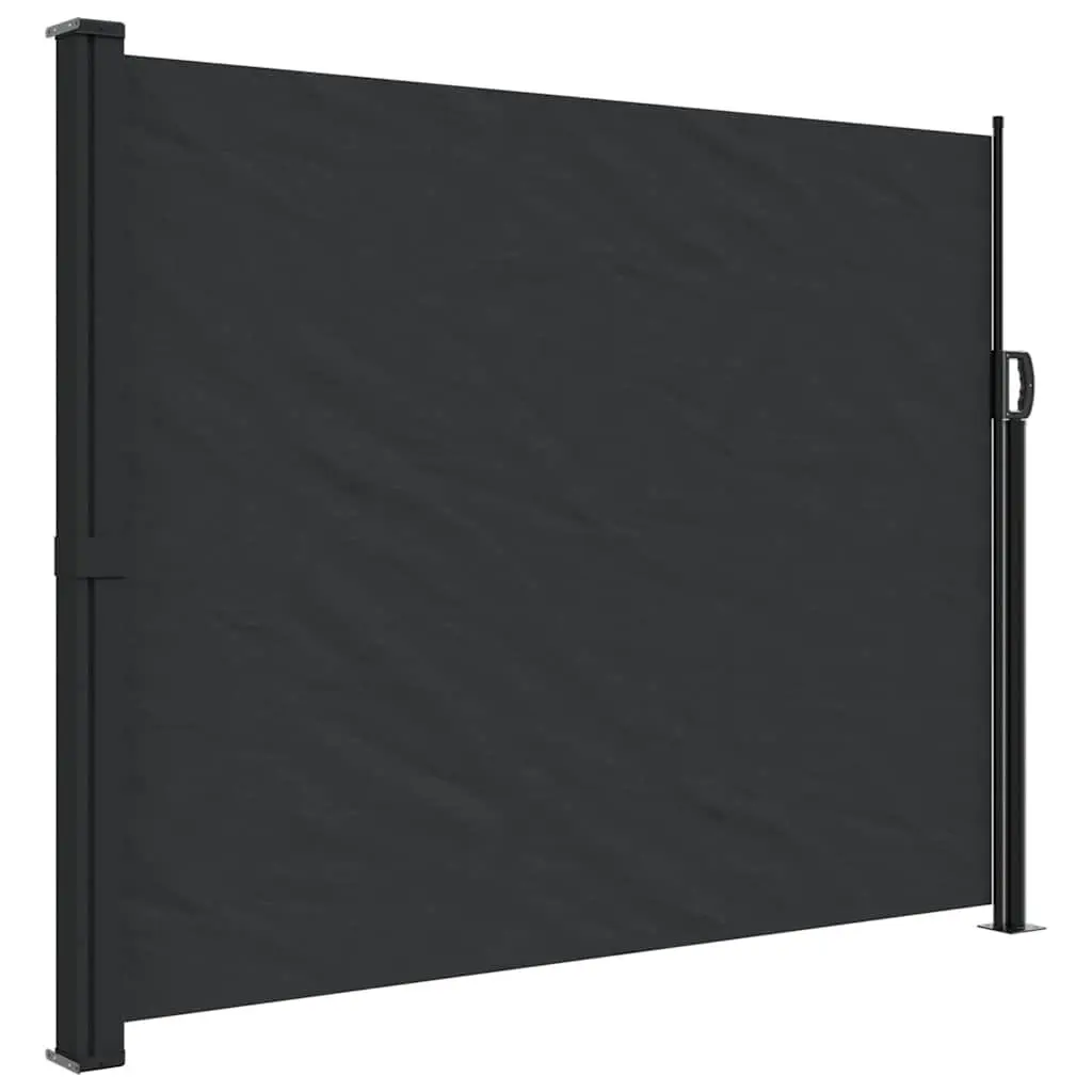 Retractable Side Awning Outdoor Privacy Screen 160x600 cm Black