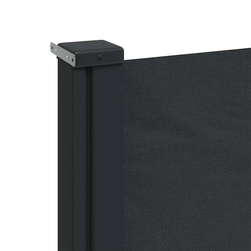 Retractable Side Awning Outdoor Privacy Screen 160x600 cm Black