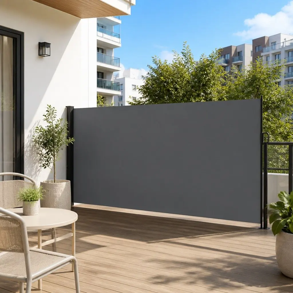Retractable Side Awning Privacy Screen 160x600cm Anthracite Garden Patio Balcony