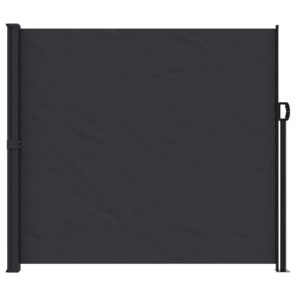 Retractable Side Awning Privacy Screen 180x600cm Black Outdoor Garden Patio