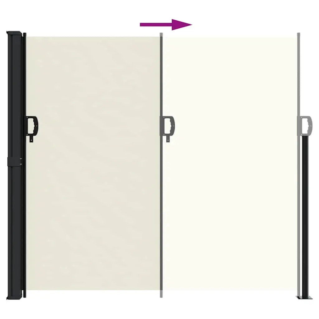 Retractable Side Awning Outdoor Privacy Screen 180x600cm Cream