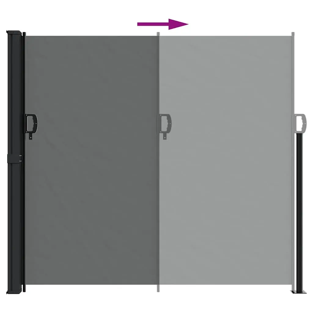 Side Awning Privacy Screen Garden Anthracite 180x600cm Retractable Shade for Patio Balcony