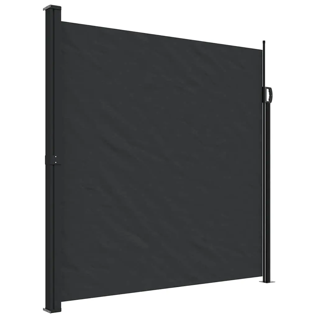 Retractable Side Awning Outdoor Privacy Screen 200x600cm Black