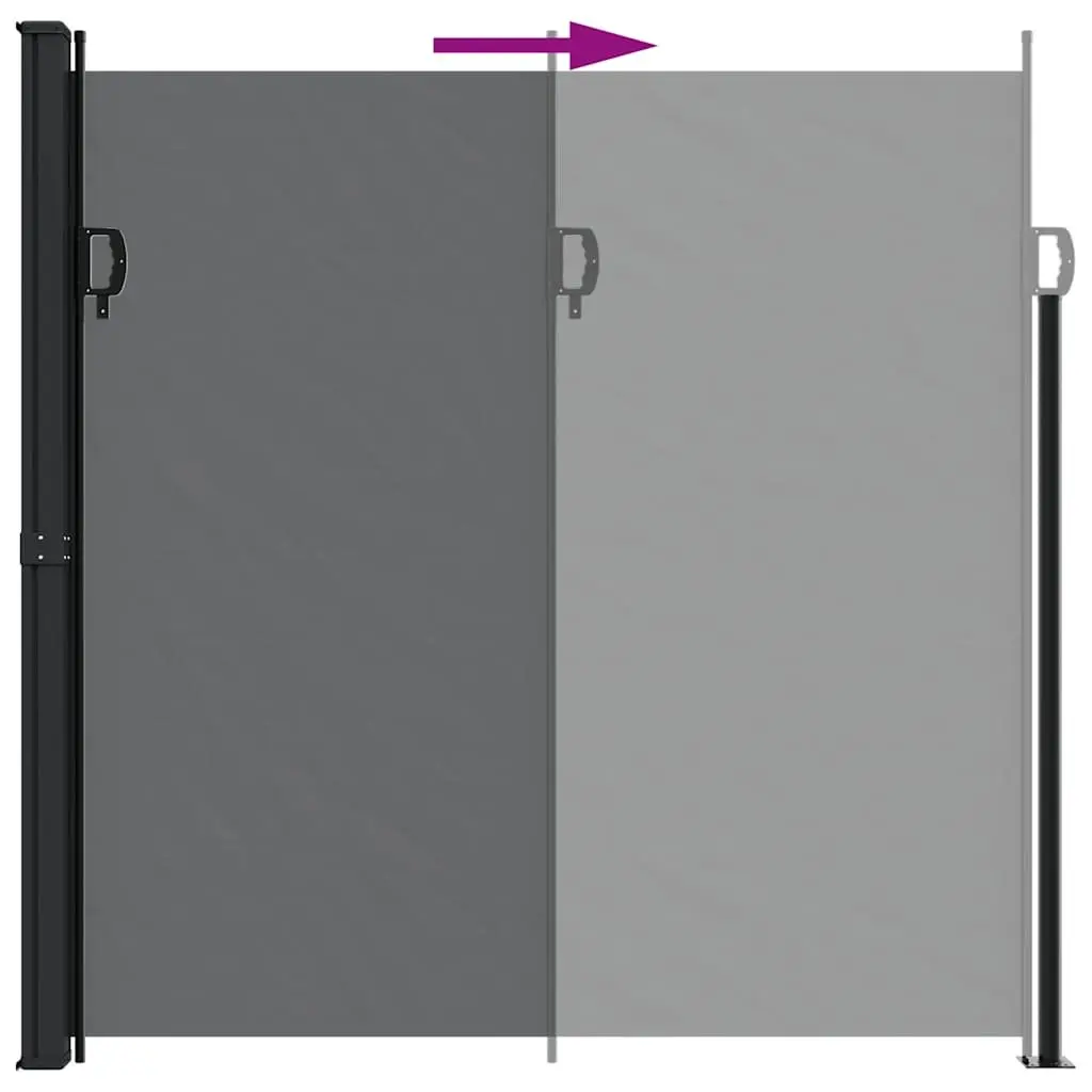 Retractable Side Awning Outdoor Privacy Screen 200x600cm Black