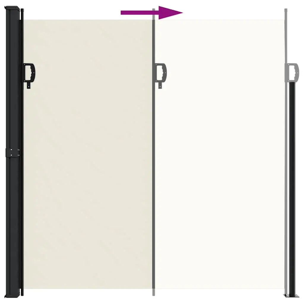 Retractable Side Awning Privacy Screen Garden Shade 200 x 600 cm Cream