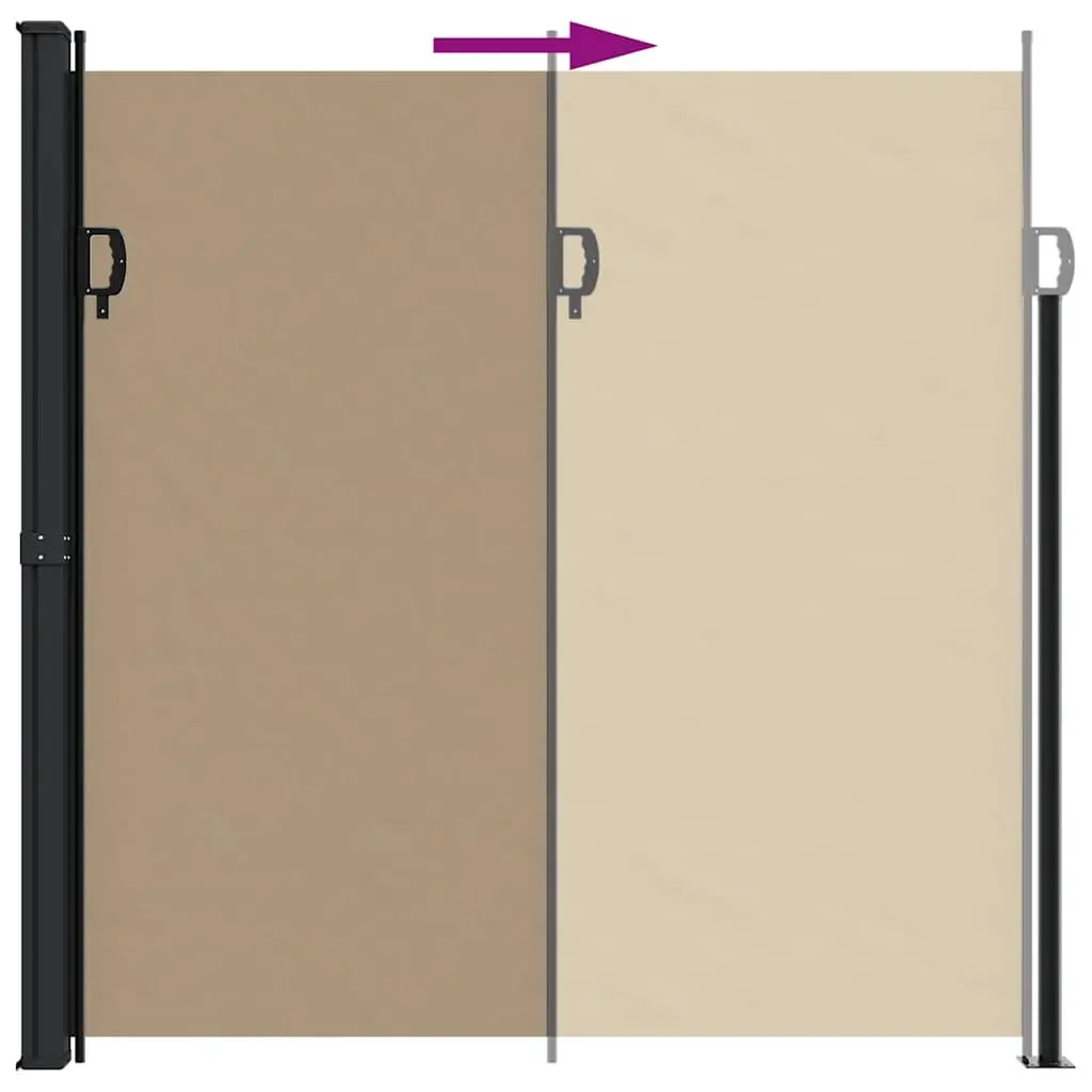 Retractable Side Awning Privacy Screen Outdoor Garden Patio 200 x 600 cm Taupe