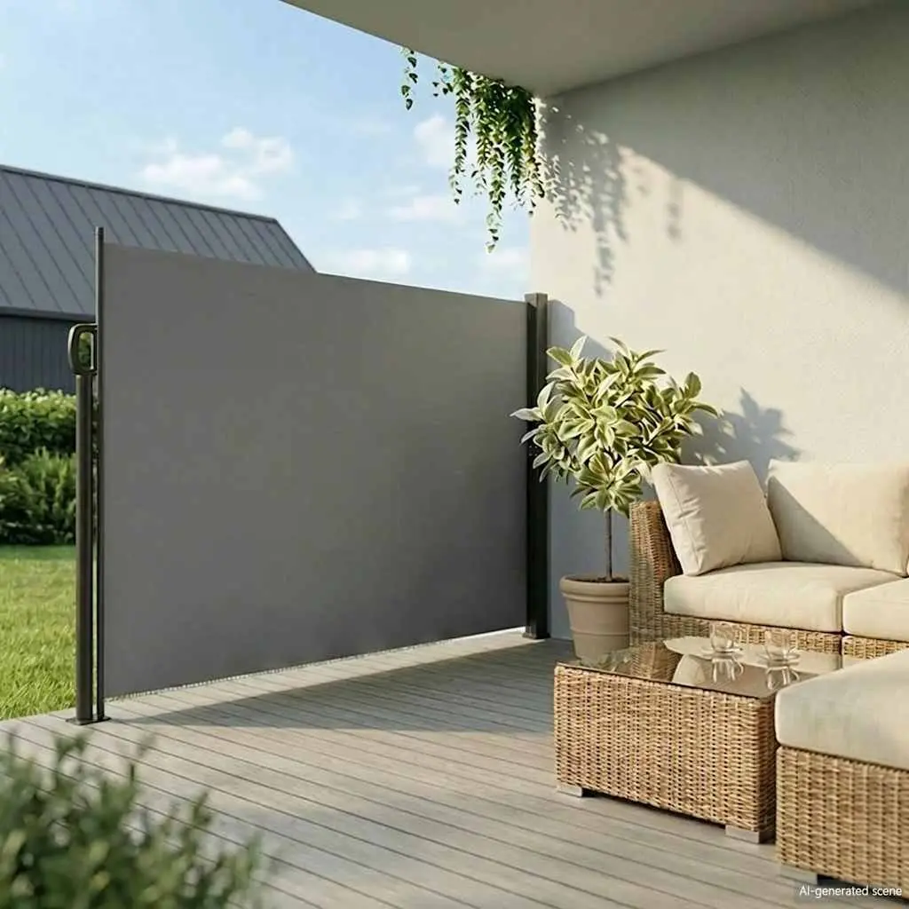 Retractable Side Awning Privacy Screen 200x600cm Anthracite Garden Outdoor Patio