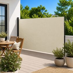 Dependable Cream Retractable Side Awning for Your Home
