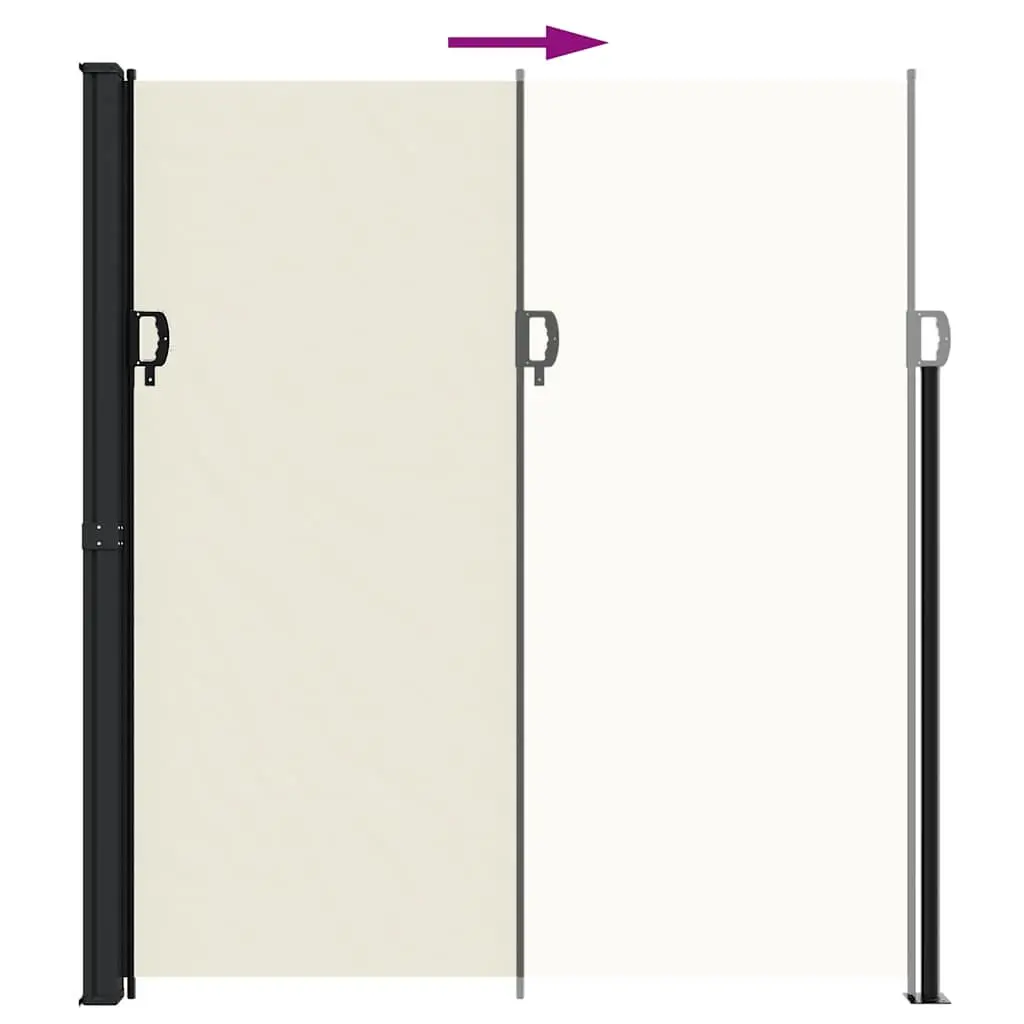 Retractable Side Awning Privacy Screen 220x600cm Cream Outdoor Patio Balcony