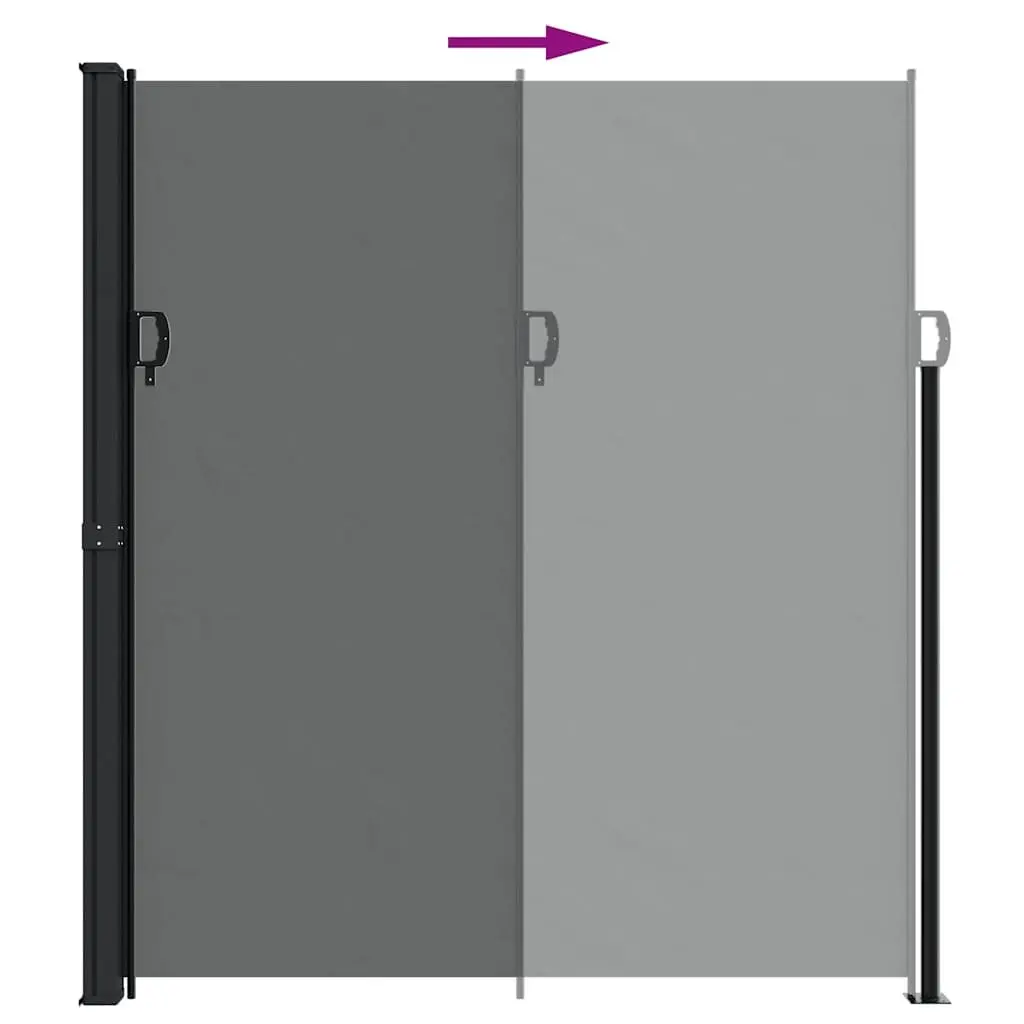 Retractable Side Awning Screen Outdoor Privacy 220x600cm Anthracite