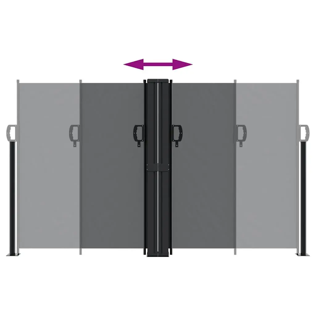 Retractable Side Awning Privacy Screen 140x1000 cm Black Garden Patio Balcony