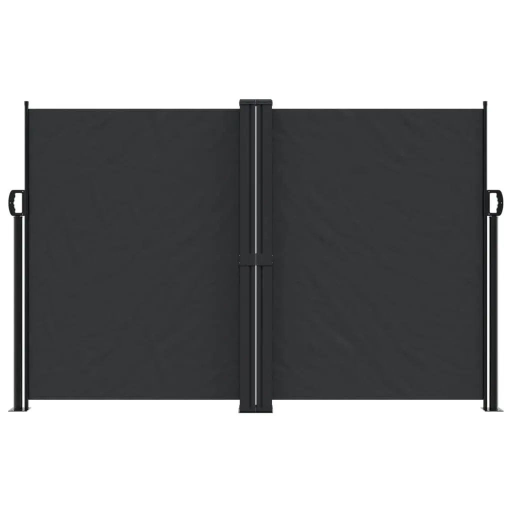 Retractable Side Awning Privacy Screen 160x1000cm Black Garden Patio Balcony