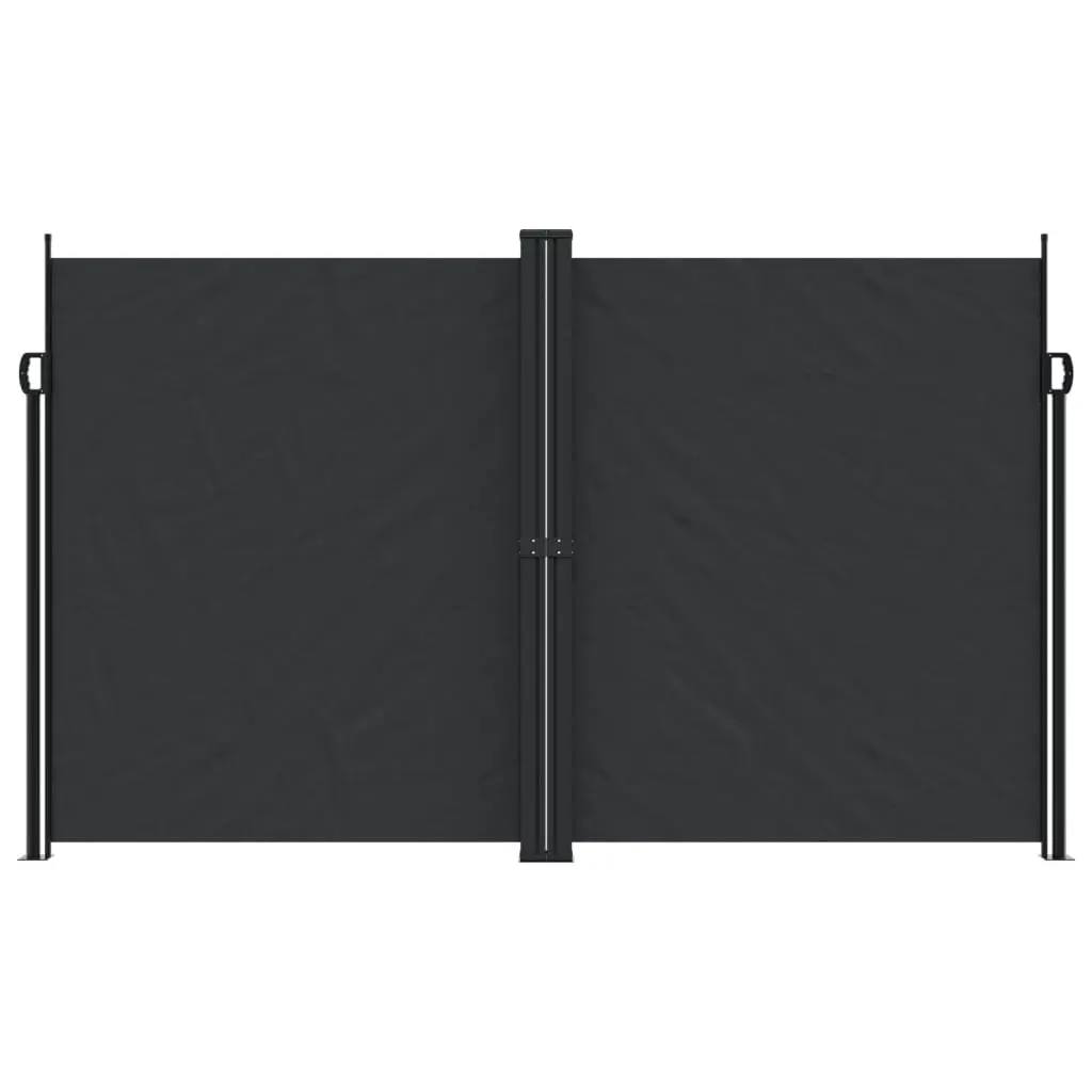 Retractable Side Awning Garden Privacy Screen 200x1000 cm Black