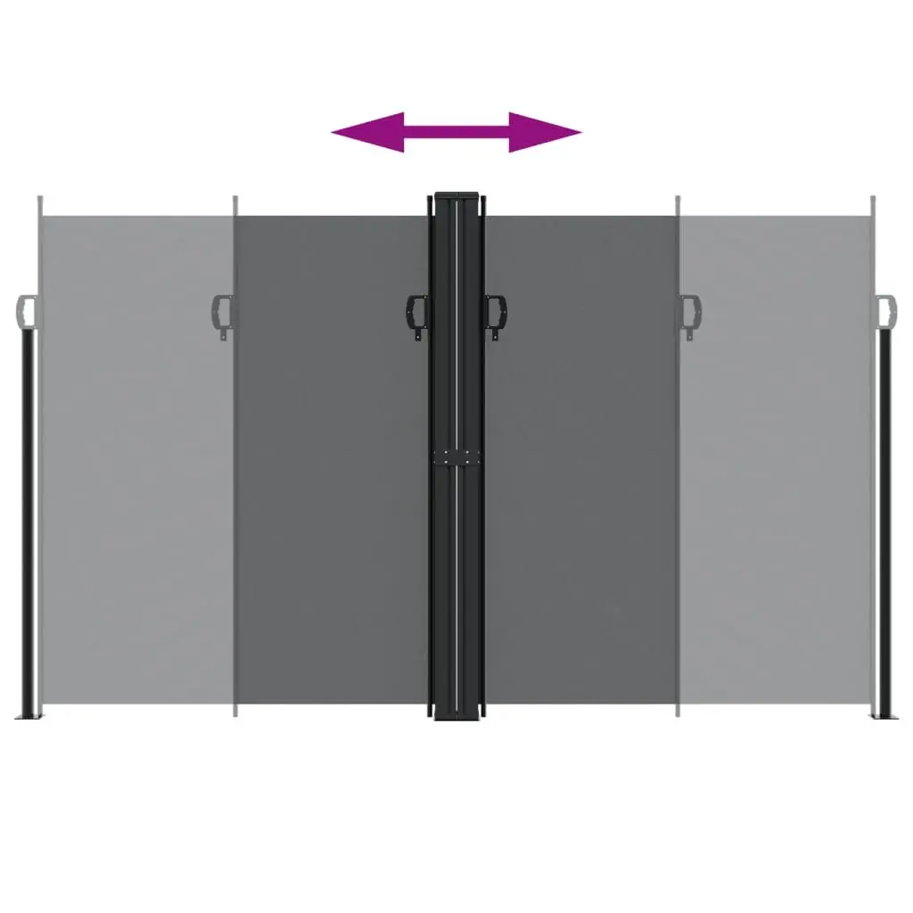 Retractable Side Awning Garden Privacy Screen 200x1000 cm Black