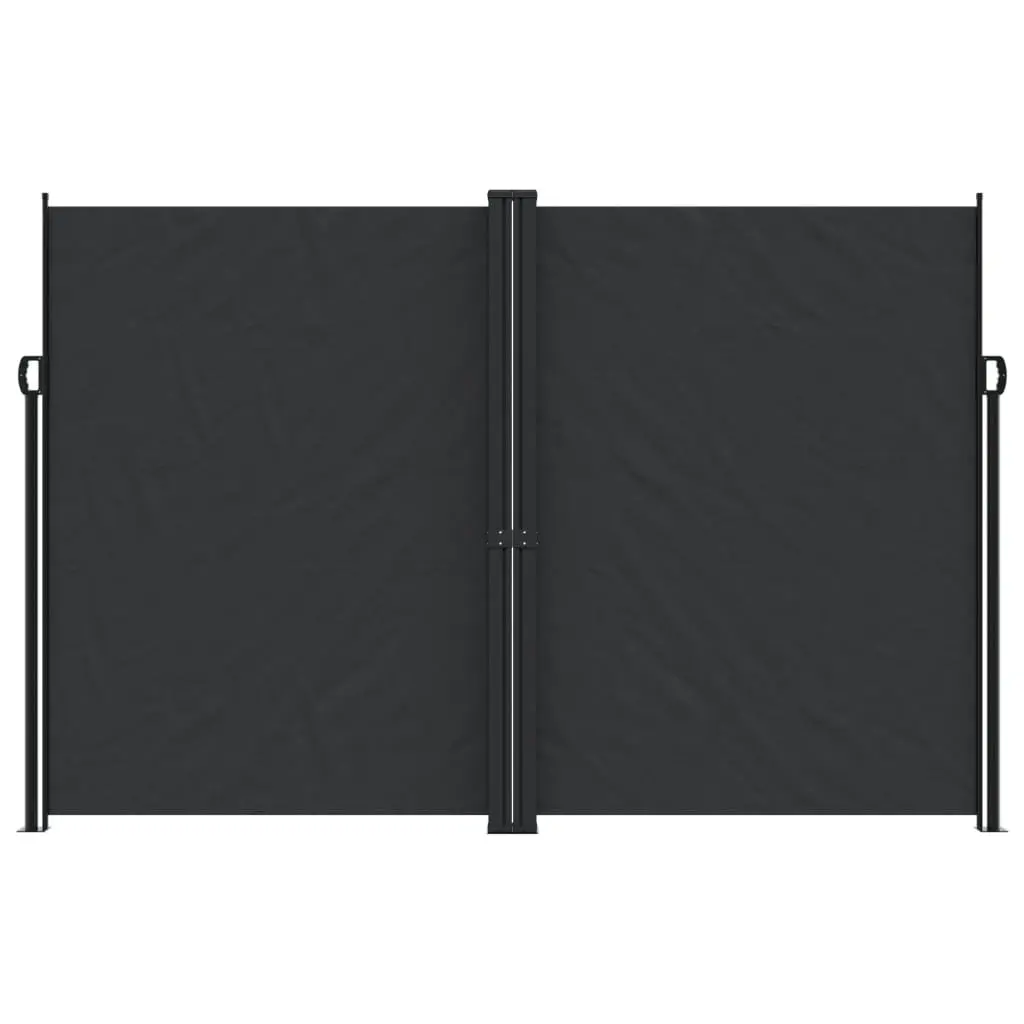Retractable Side Awning Privacy Screen Outdoor Garden Patio Balcony 220 x 1000 cm Black