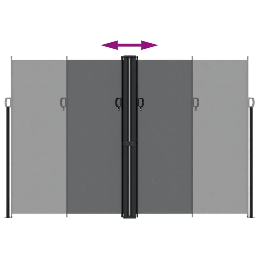 Retractable Side Awning Privacy Screen Outdoor Garden Patio Balcony 220 x 1000 cm Black