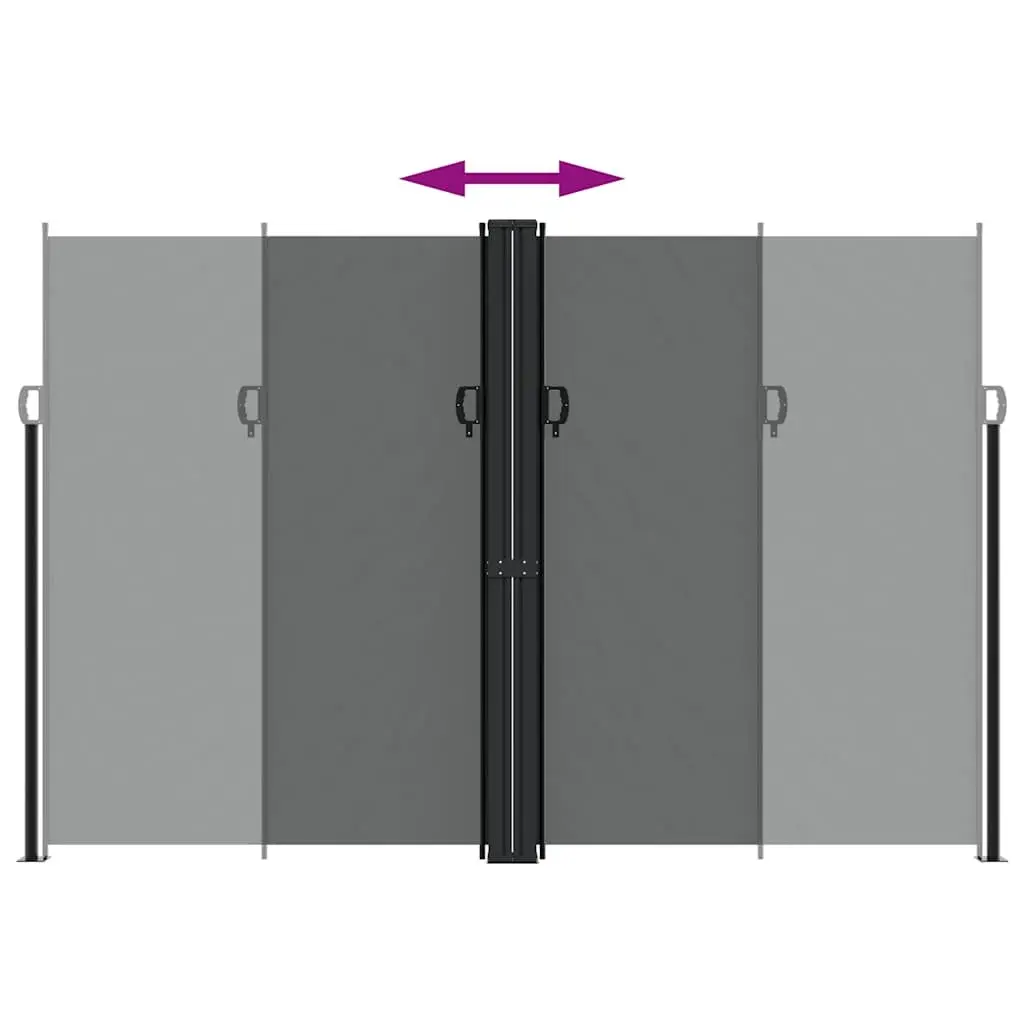 Retractable Side Awning Privacy Screen 220x1000cm Anthracite Outdoor Garden Shade