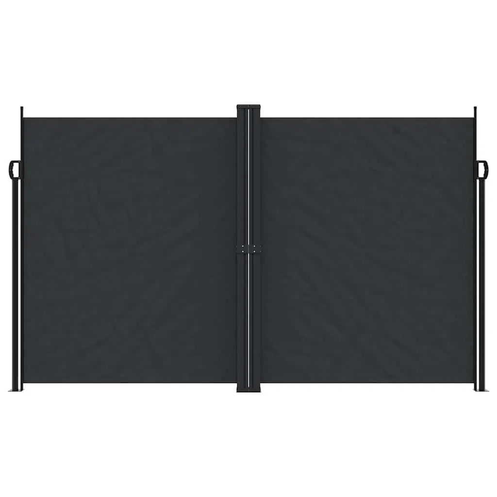 Outdoor Privacy Screen Retractable Awning 200x1200cm Black Garden Patio Balcony