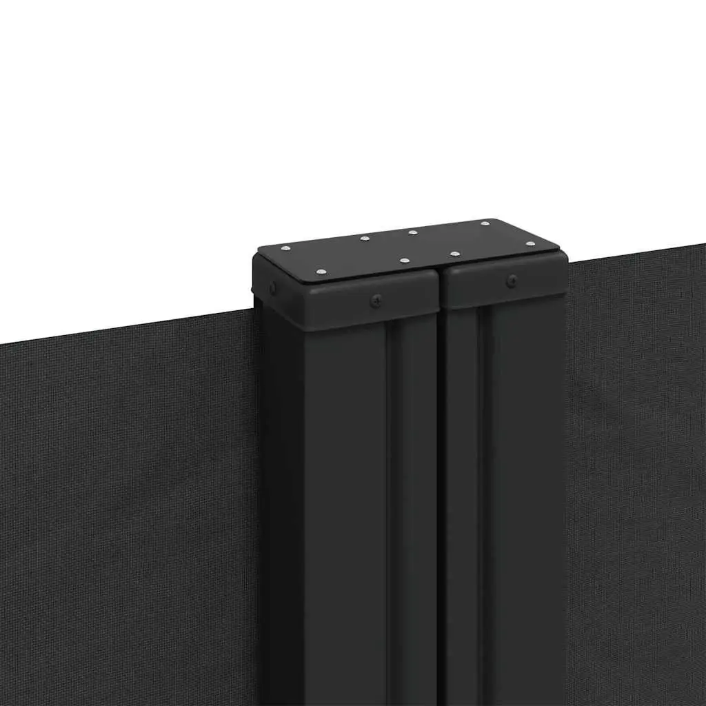 Outdoor Privacy Screen Retractable Awning 200x1200cm Black Garden Patio Balcony