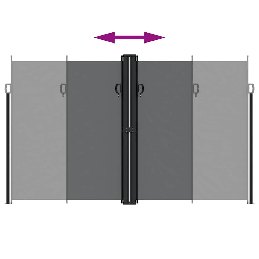 Outdoor Privacy Screen Retractable Awning 200x1200cm Black Garden Patio Balcony