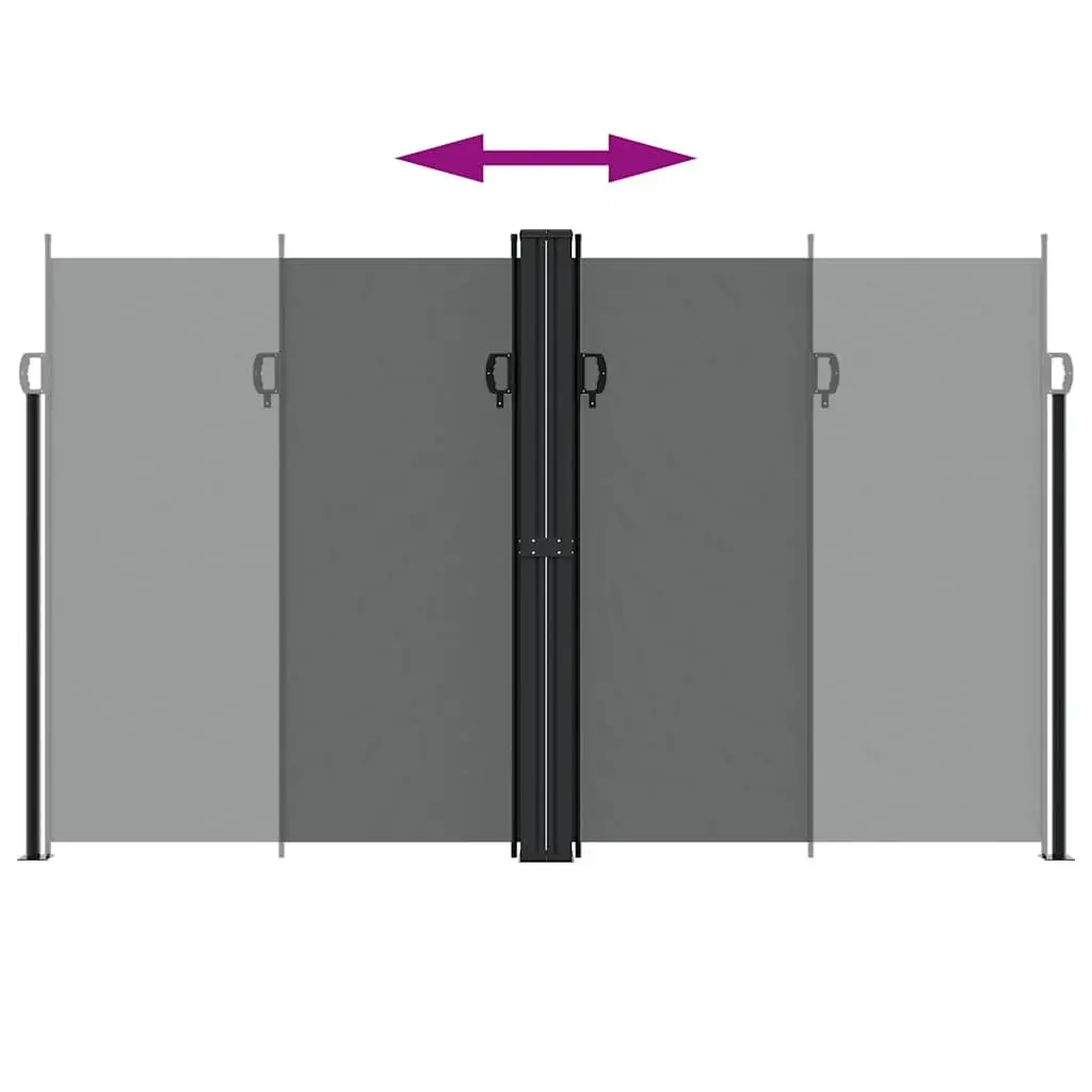Retractable Awning Outdoor Privacy Screen for Patio Garden 200x1200cm Anthracite