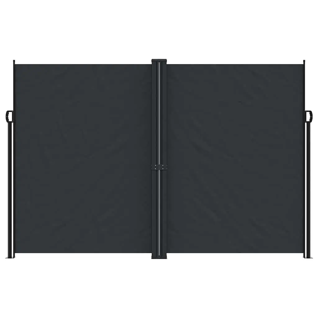 Retractable Side Awning Screen Privacy Shade Panel 220x1200cm Black Garden Patio