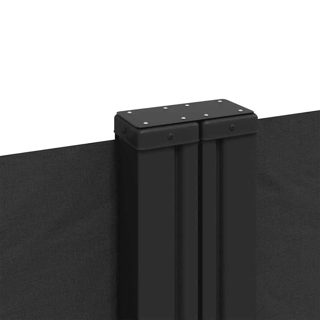 Retractable Side Awning Screen Privacy Shade Panel 220x1200cm Black Garden Patio