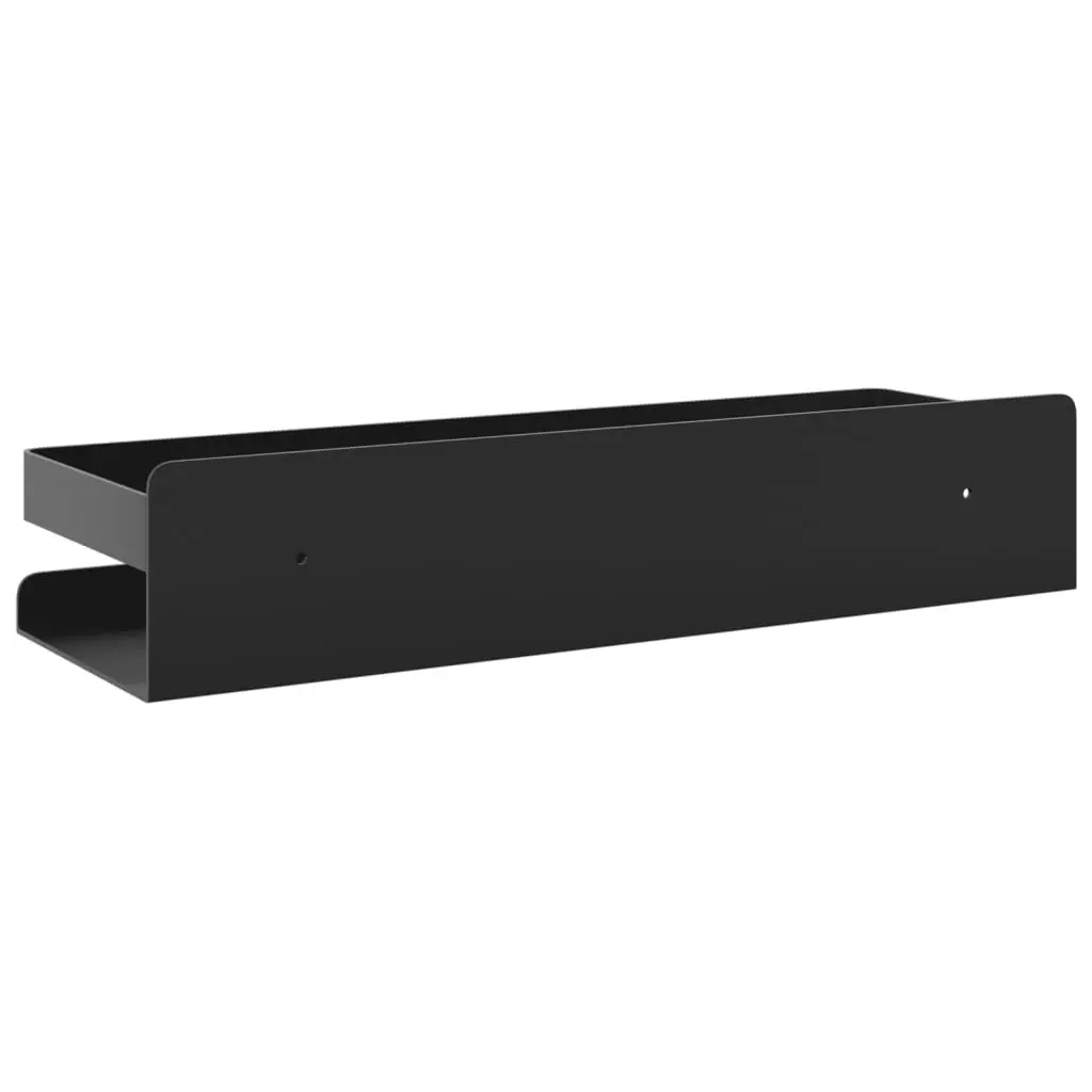 Shower Shelf Storage Organiser Bathroom Wall Mount 30 x 10 x 6 cm Black Stainless Steel Basket