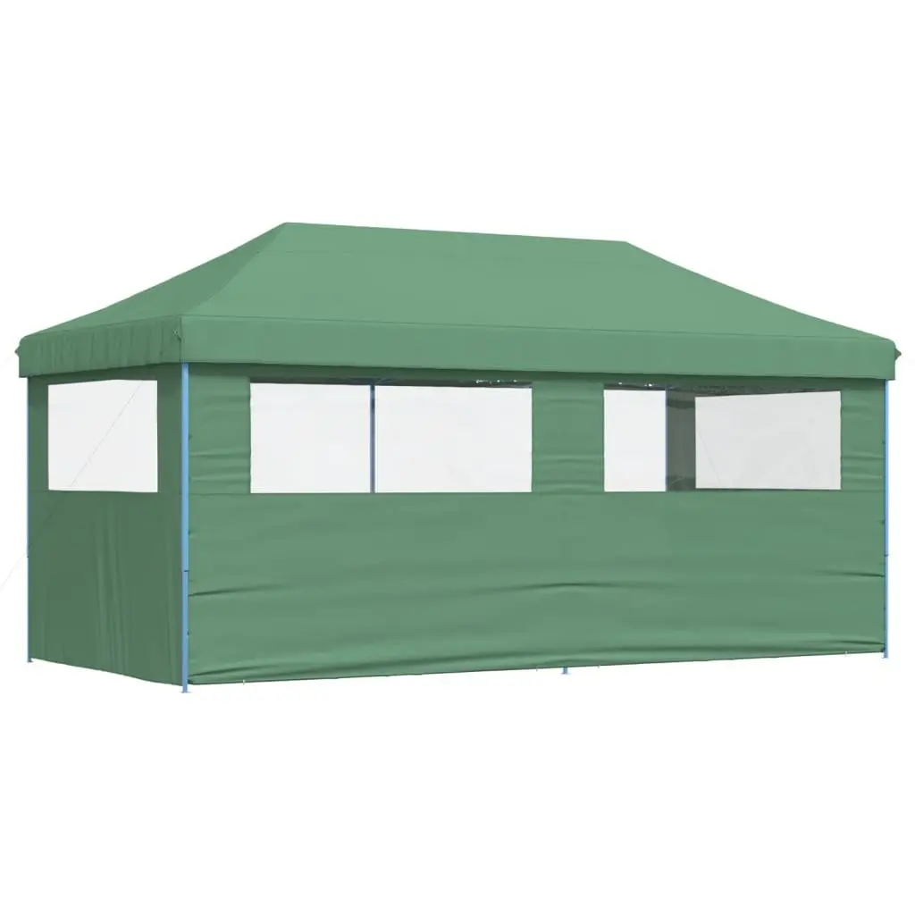Pop-Up Party Tent Outdoor Gazebo Canopy Green 3 Sidewalls