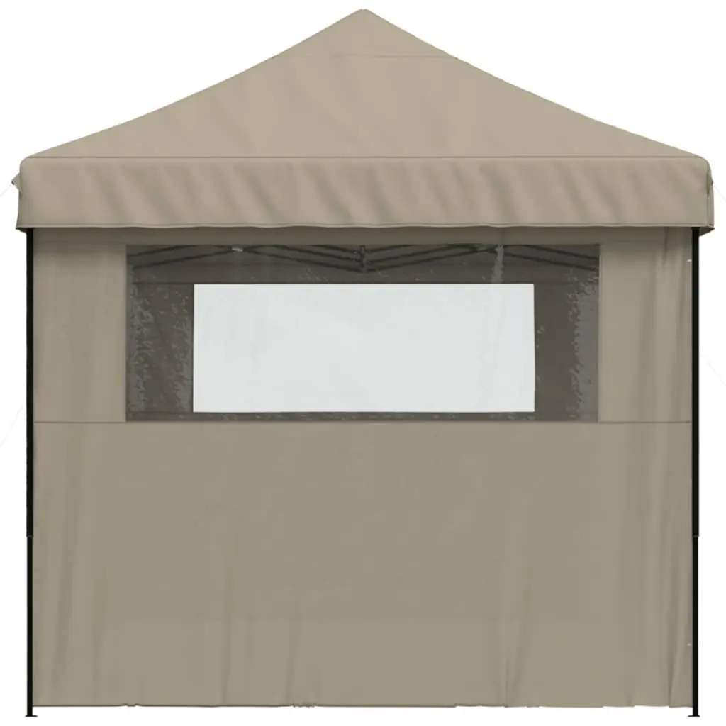 Foldable Pop-Up Party Tent Outdoor Event Canopy 3 Sidewalls Taupe