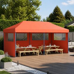 Comfortable Outdoor Gazebo with Foldable Design - Orange