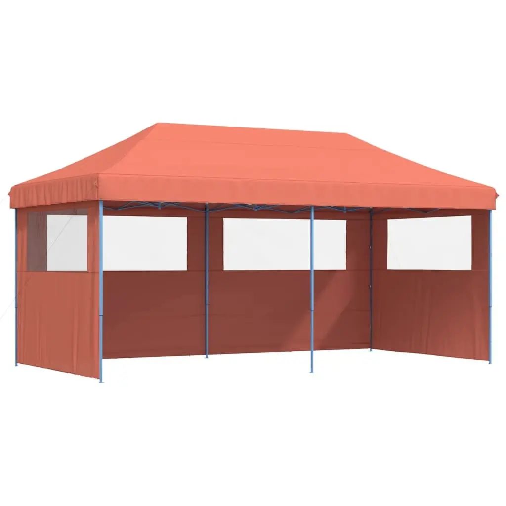 Foldable Pop-Up Party Tent Outdoor Gazebo 3 Sidewalls Orange