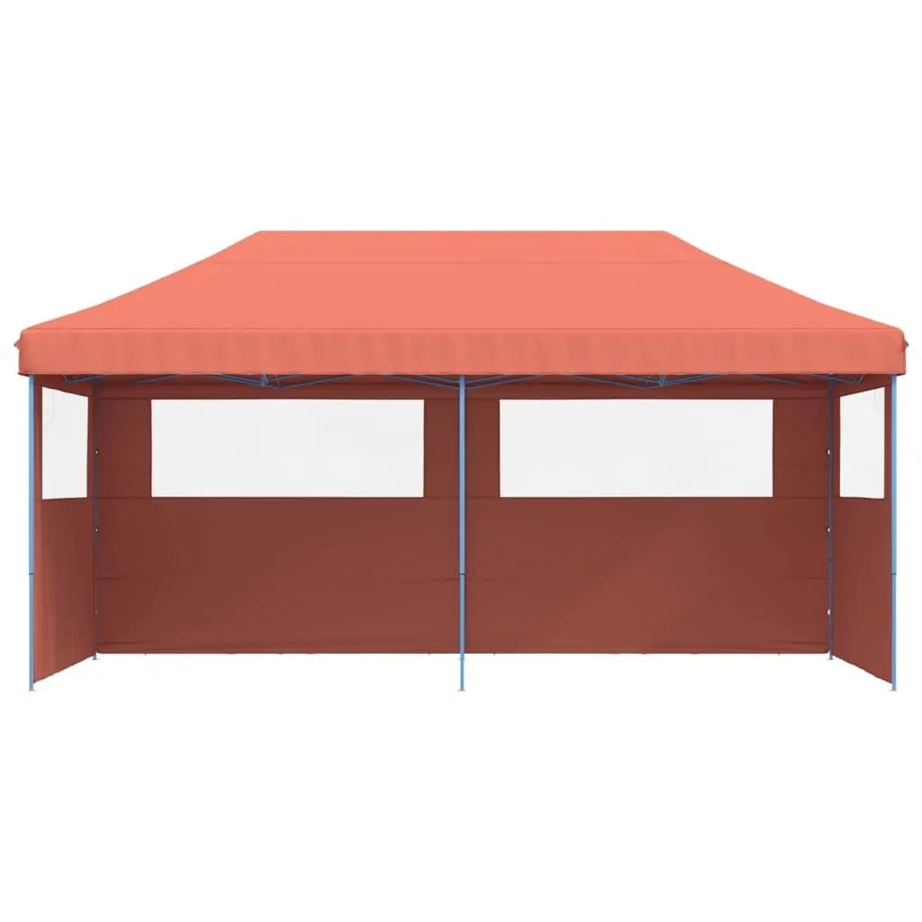 Foldable Pop-Up Party Tent Outdoor Gazebo 3 Sidewalls Orange