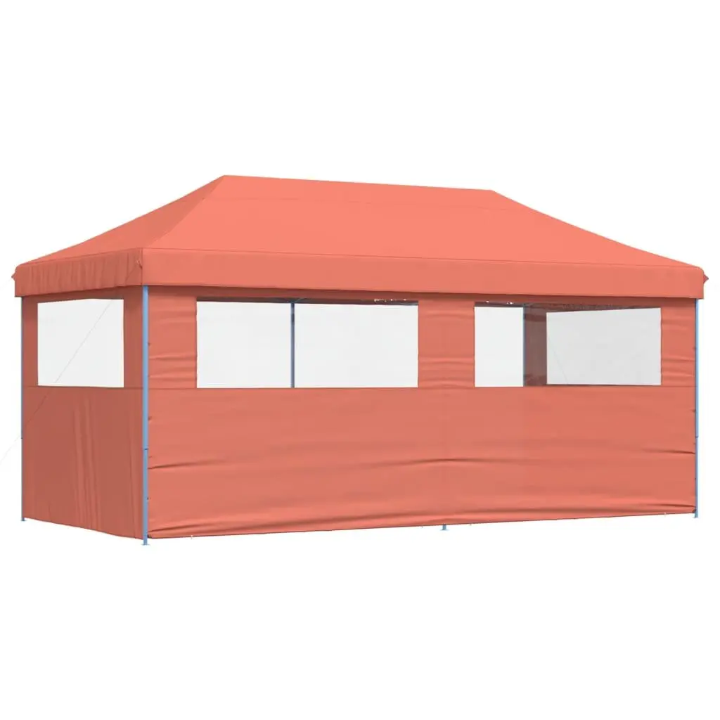 Foldable Pop-Up Party Tent Outdoor Gazebo 3 Sidewalls Orange