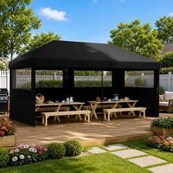 Reliable Black Outdoor Party Tent with Sidewalls