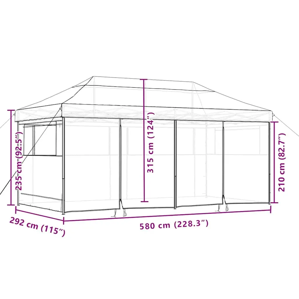 Pop-Up Party Tent Green Outdoor Gazebo 4 Sidewalls