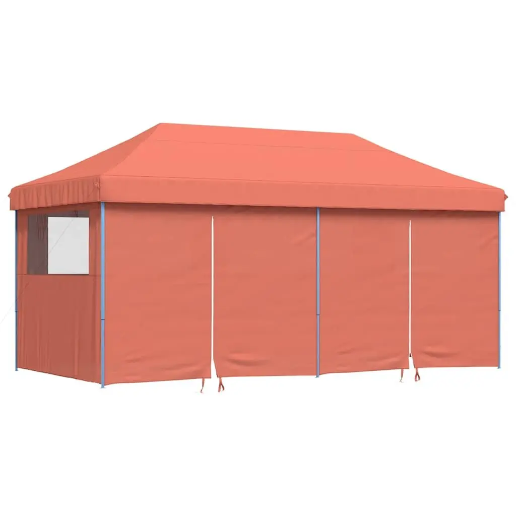 Foldable Pop-Up Party Tent Outdoor Event Canopy Orange 4 Sidewalls