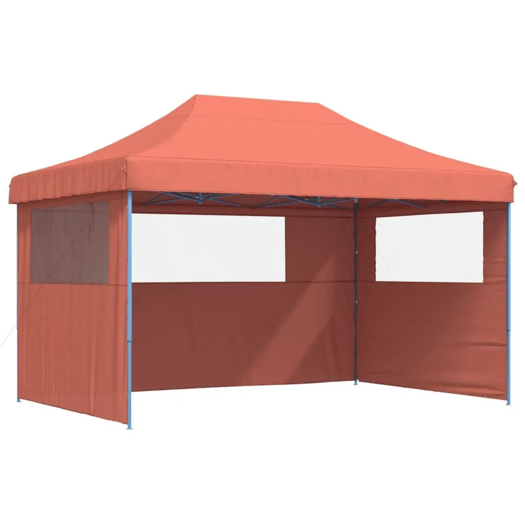 Pop-Up Party Tent Outdoor Gazebo 3 Sidewalls Orange