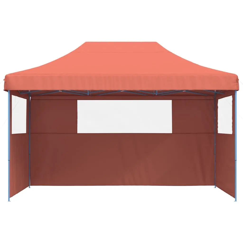 Pop-Up Party Tent Outdoor Gazebo 3 Sidewalls Orange