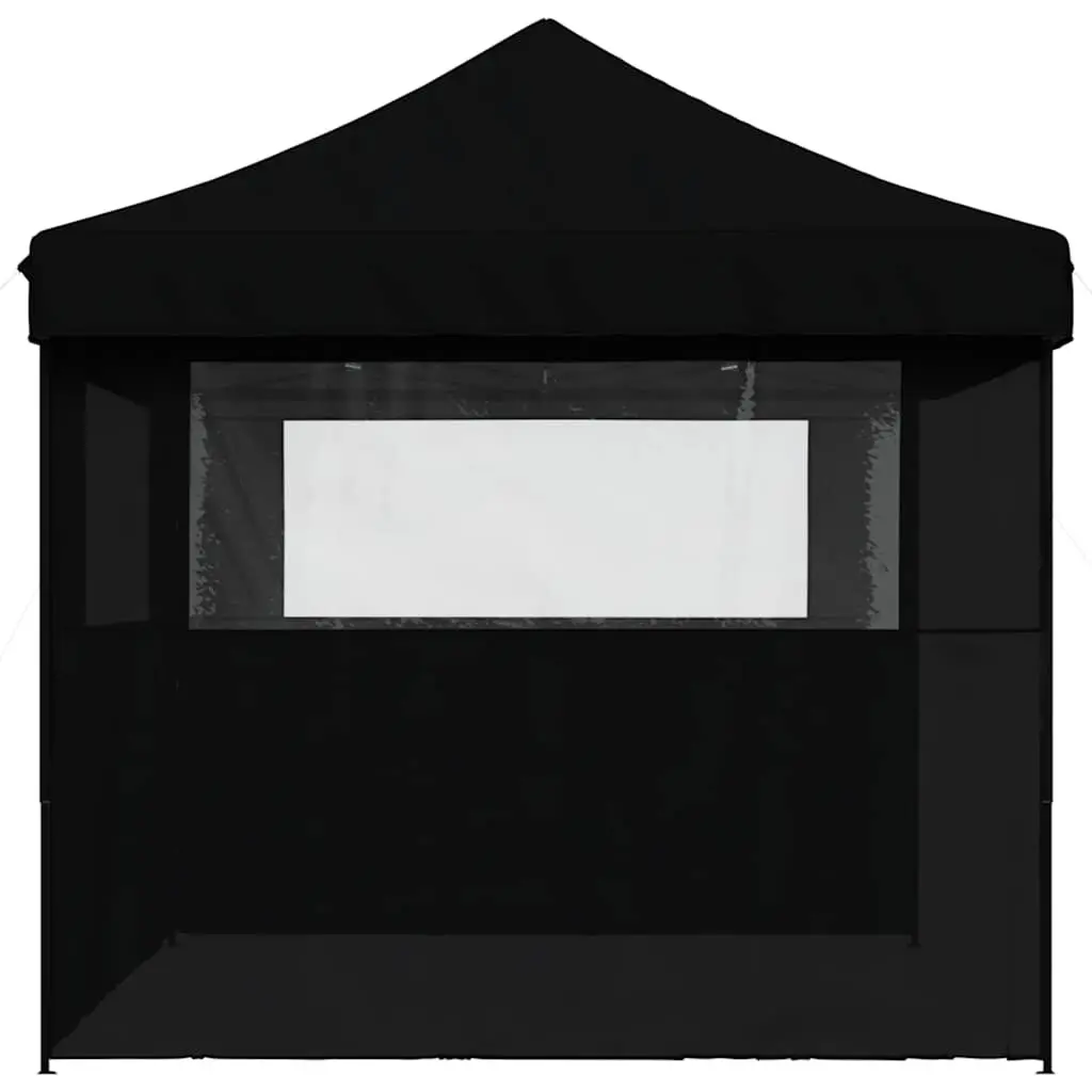 Foldable Pop-Up Party Tent Outdoor Gazebo 3 Sidewalls Black