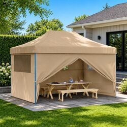 Reliable Beige Party Tent: Practicality Meets Value