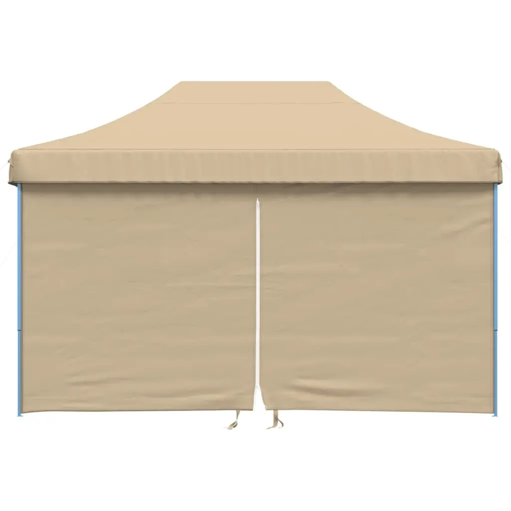 Foldable Pop-Up Party Tent Outdoor Canopy 4 Sidewalls Beige