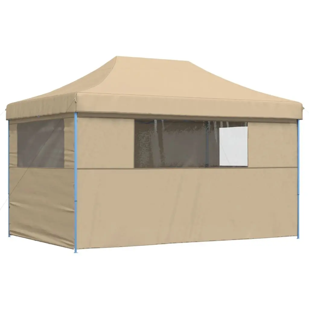 Foldable Pop-Up Party Tent Outdoor Canopy 4 Sidewalls Beige