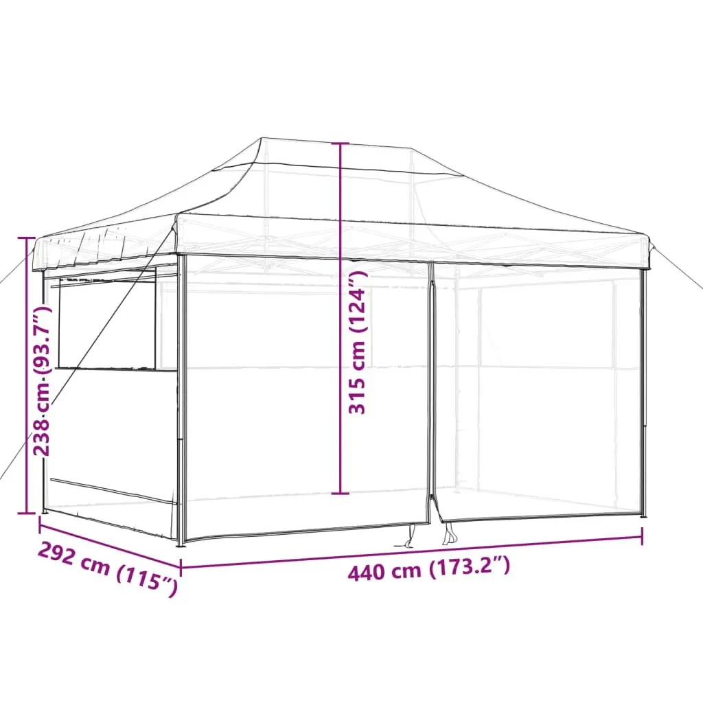 Foldable Pop-Up Party Tent Outdoor Canopy 4 Sidewalls Beige
