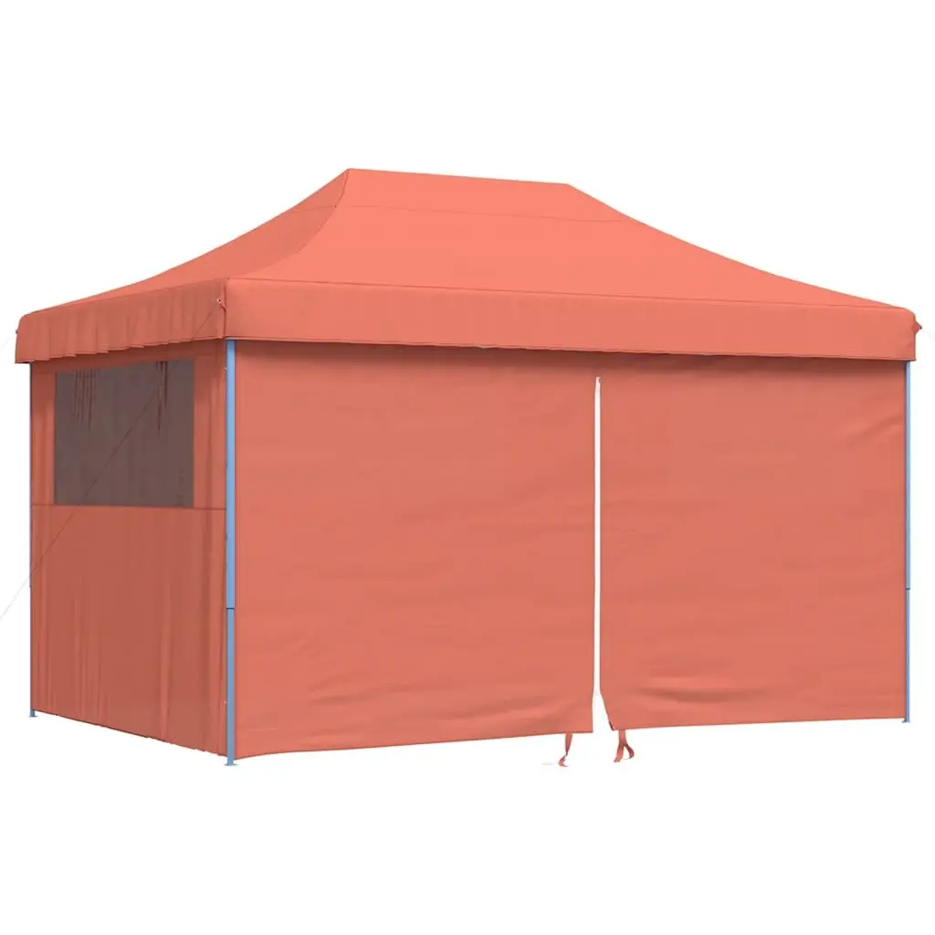 Foldable Pop-Up Party Tent Outdoor Canopy Gazebo 4 Sidewalls Orange