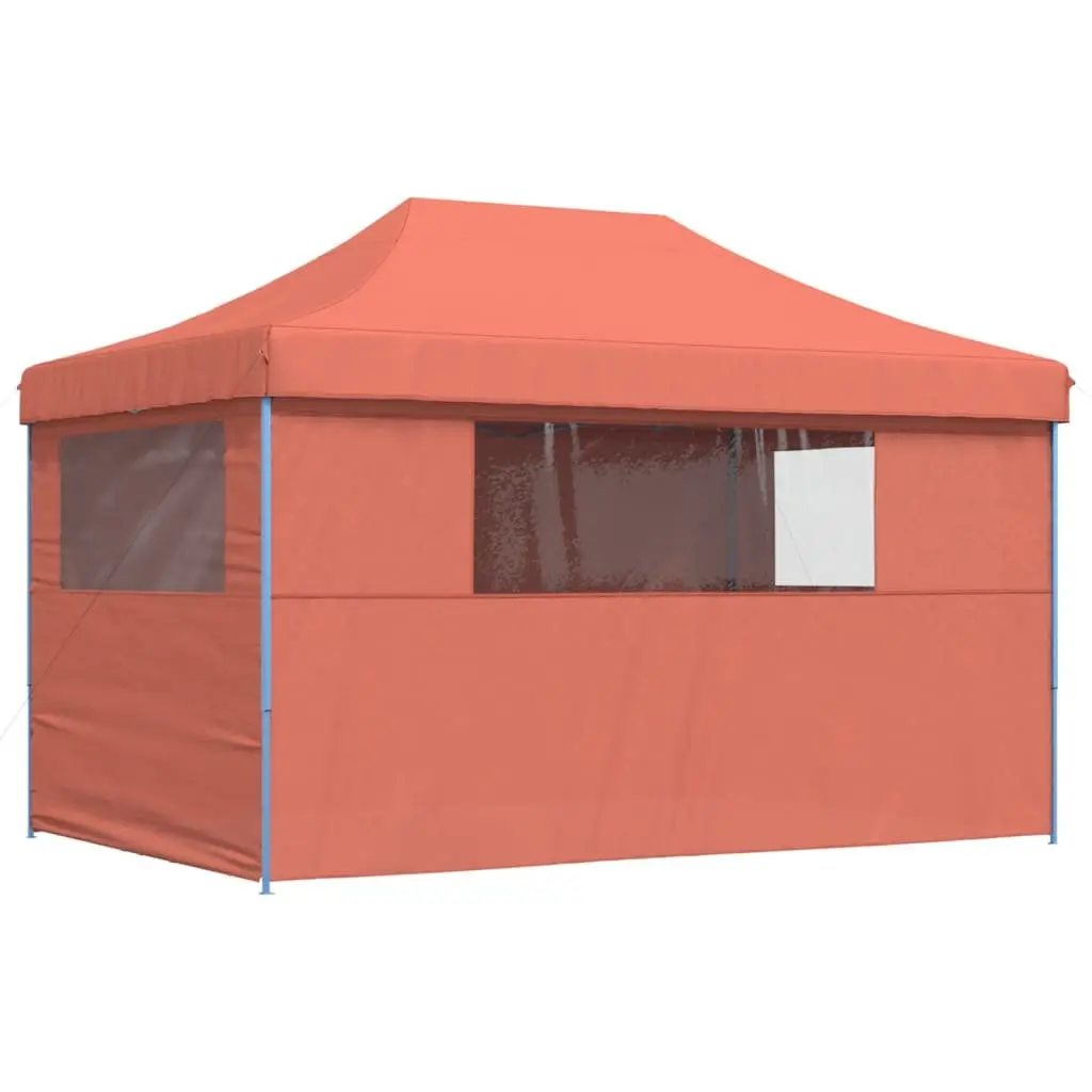 Foldable Pop-Up Party Tent Outdoor Canopy Gazebo 4 Sidewalls Orange