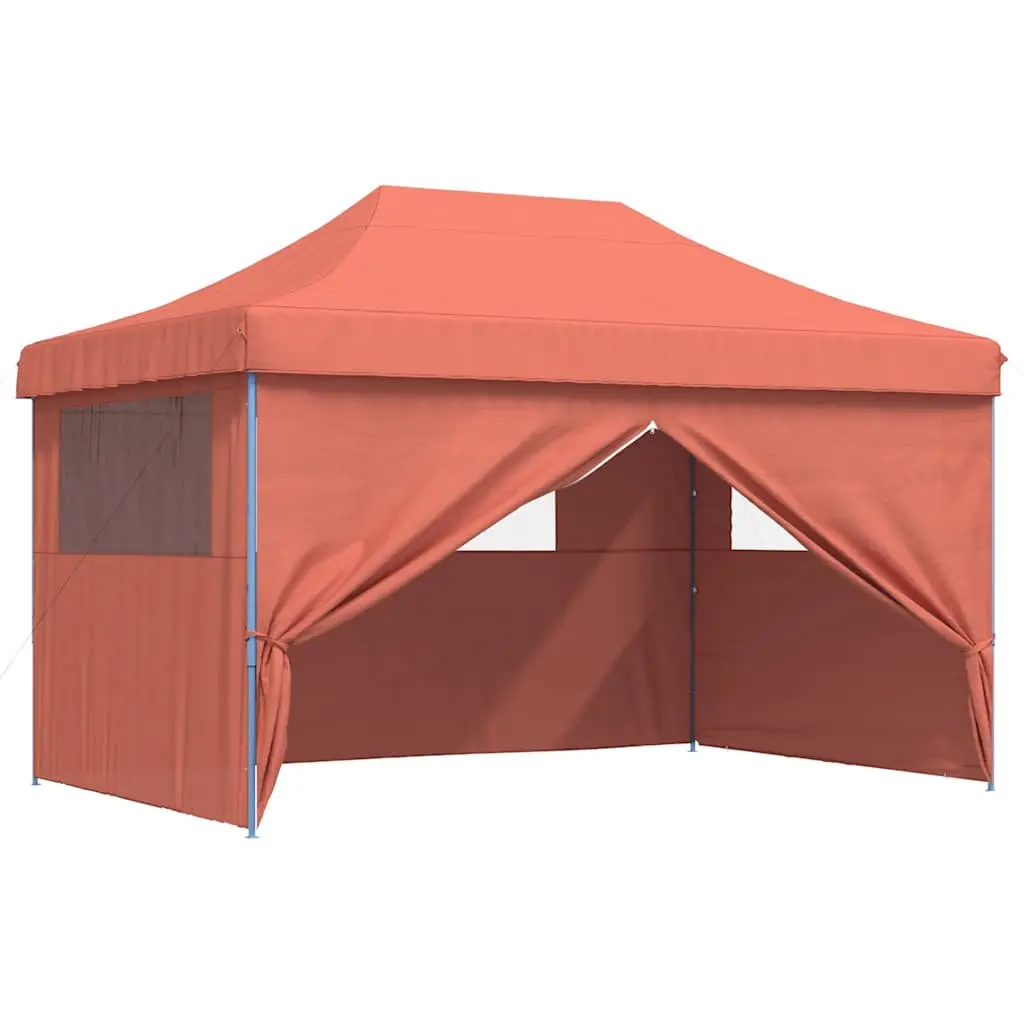 Foldable Pop-Up Party Tent Outdoor Canopy Gazebo 4 Sidewalls Orange