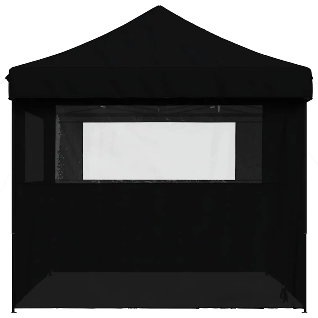 Foldable Pop-Up Party Tent Outdoor Event Shelter 4 Sidewalls Black