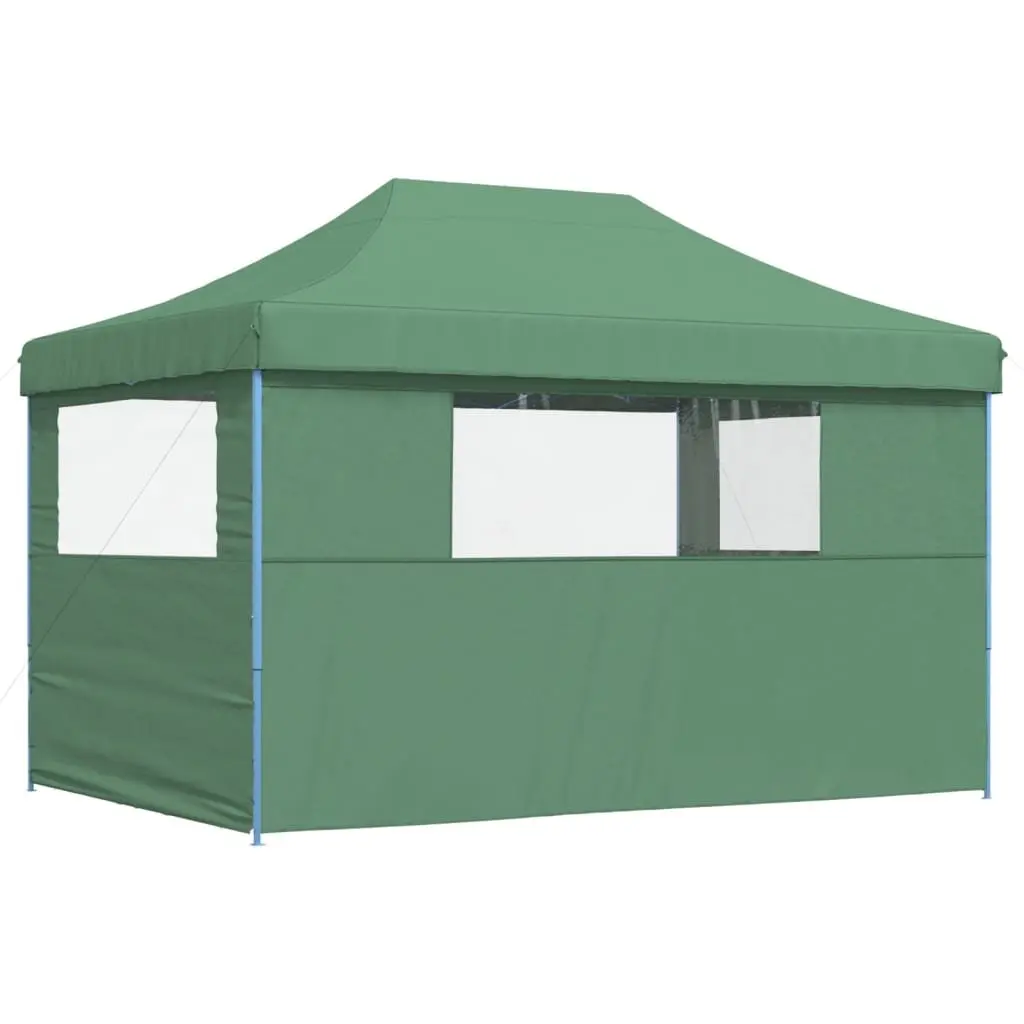 Foldable Pop-Up Party Tent Outdoor Gazebo 3 Sidewalls Green